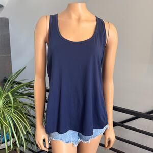 Athleta With Ease Sport Racerback Tank Top Navy Blue Size XL Relaxed Yoga
